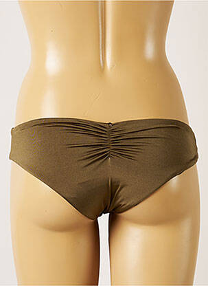 Bas de maillot de bain effet matière satinée culotte vert BANANA MOON femme