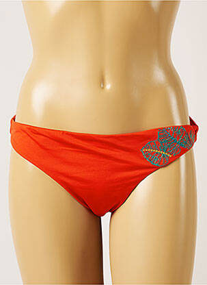 Bas de maillot de bain effet matière satinée culotte orange BANANA MOON femme