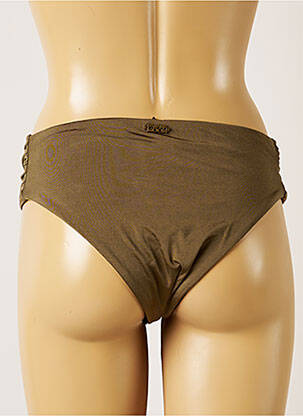 Bas de maillot de bain effet matière satinée culotte vert BANANA MOON femme