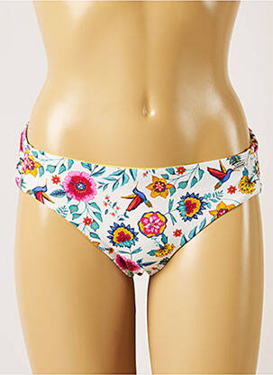Bas de maillot de bain imprimé fleurs culotte blanc BANANA MOON femme
