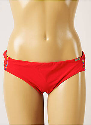 Bas de maillot de bain effet matière satinée culotte rouge BANANA MOON femme