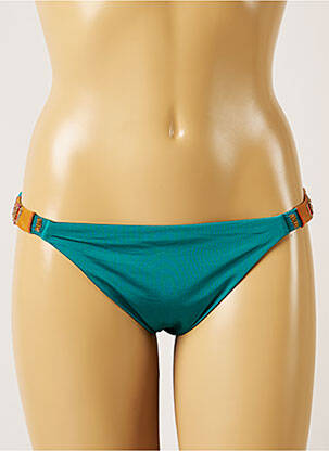 Bas de maillot de bain effet matière satinée bikini bleu BANANA MOON femme