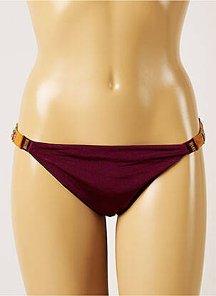 Bas de maillot de bain effet matière satinée bikini violet BANANA MOON femme
