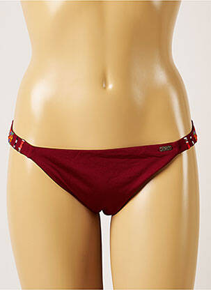 Bas de maillot de bain effet matière satinée bikini rouge BANANA MOON femme