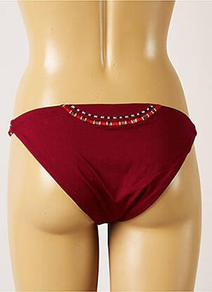 Bas de maillot de bain effet matière satinée bikini rouge BANANA MOON femme