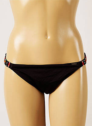 Bas de maillot de bain effet matière satinée bikini noir BANANA MOON femme
