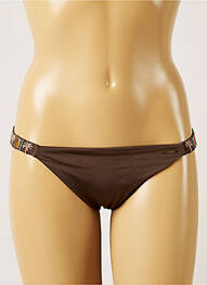 Bas de maillot de bain effet matière satinée bikini marron BANANA MOON femme