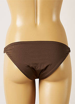 Bas de maillot de bain effet matière satinée bikini marron BANANA MOON femme