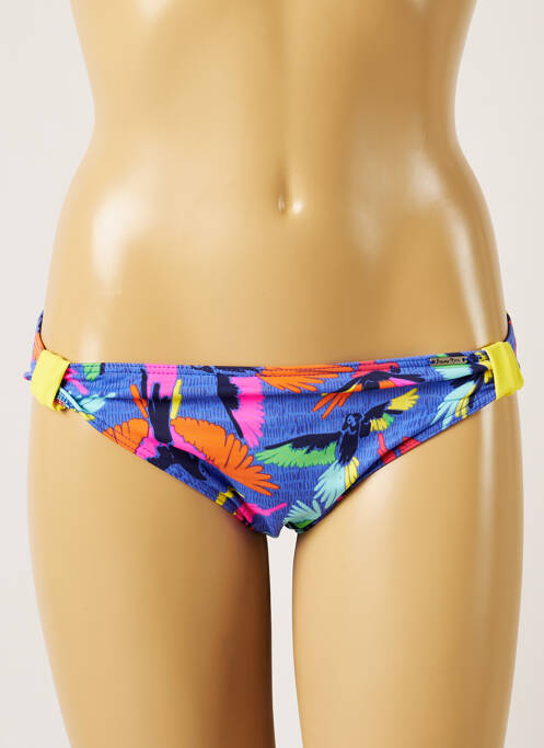 Bas de maillot de bain effet matière satinée culotte bleu BANANA MOON femme
