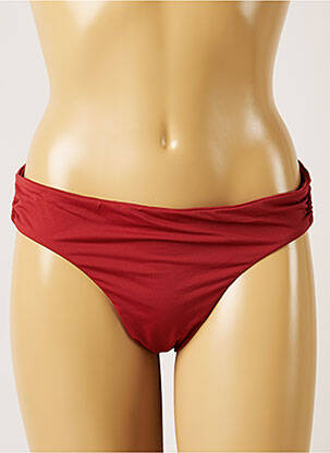 Bas de maillot de bain effet matière satinée culotte marron BANANA MOON femme
