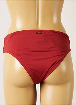 Bas de maillot de bain effet matière satinée culotte marron BANANA MOON femme