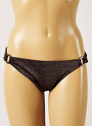 Bas de maillot de bain effet matière satinée bikini noir BANANA MOON femme