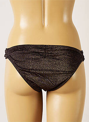 Bas de maillot de bain effet matière satinée bikini noir BANANA MOON femme