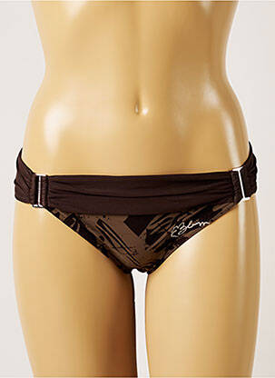 Bas de maillot de bain imprimé fantaisie culotte marron BANANA MOON femme