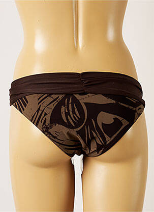Bas de maillot de bain imprimé fantaisie culotte marron BANANA MOON femme