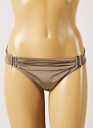 Bas de maillot de bain effet matière satinée culotte gris BANANA MOON femme