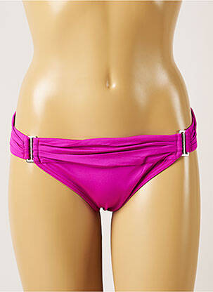 Bas de maillot de bain effet matière satinée culotte rose BANANA MOON femme