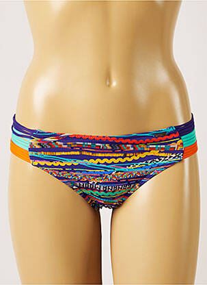 Bas de maillot de bain effet matière satinée culotte bleu BANANA MOON femme