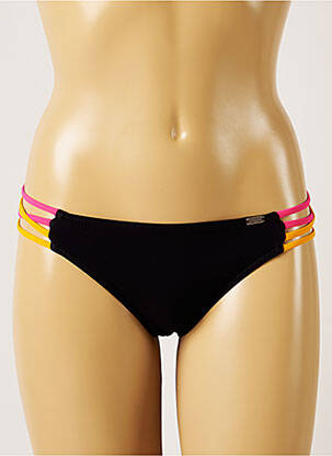 Bas de maillot de bain effet matière satinée bikini noir BANANA MOON femme