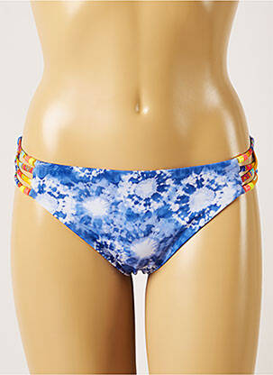Bas de maillot de bain effet matière satinée bikini bleu BANANA MOON femme