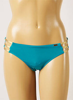 Bas de maillot de bain effet matière satinée bikini bleu BANANA MOON femme