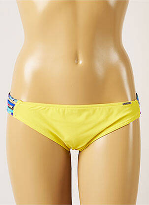 Bas de maillot de bain effet matière satinée bikini jaune BANANA MOON femme