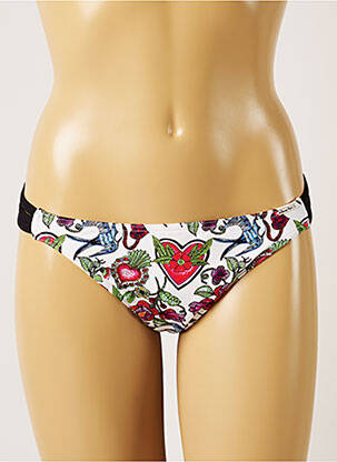 Bas de maillot de bain imprimé fleurs bikini blanc BANANA MOON femme