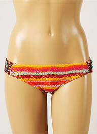 Bas de maillot de bain imprimé rayures bikini orange BANANA MOON femme