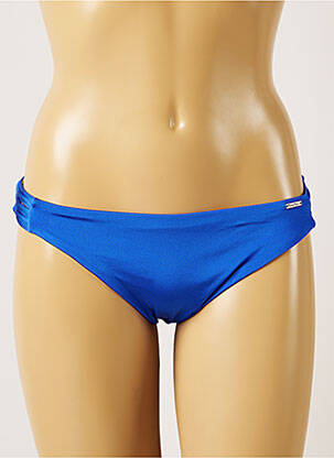 Bas de maillot de bain effet matière satinée bikini bleu BANANA MOON femme
