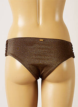 Bas de maillot de bain effet matière satinée bikini marron BANANA MOON femme