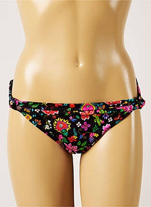 Bas de maillot de bain imprimé fleurs bikini noir BANANA MOON femme