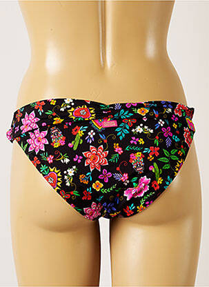 Bas de maillot de bain imprimé fleurs bikini noir BANANA MOON femme