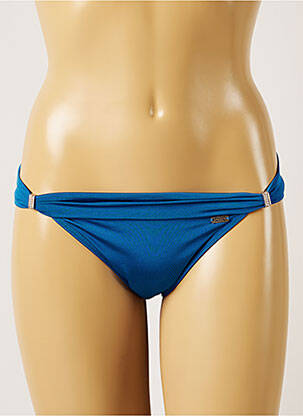 Bas de maillot de bain effet matière satinée bikini bleu BANANA MOON femme