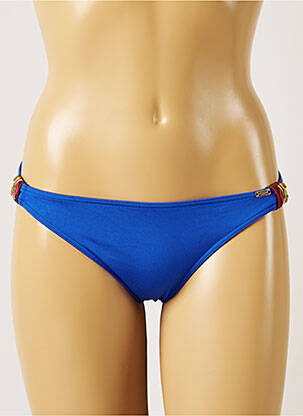 Bas de maillot de bain effet matière satinée bikini bleu BANANA MOON femme
