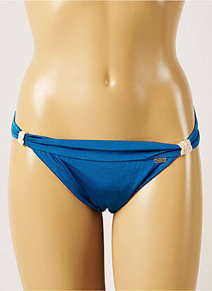 Bas de maillot de bain effet matière satinée bikini bleu BANANA MOON femme