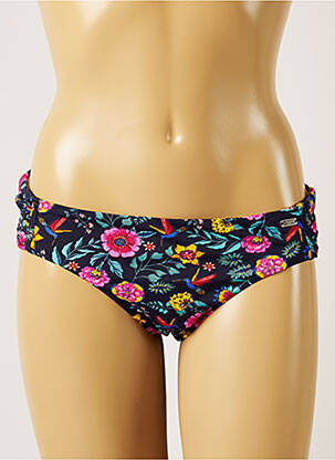 Bas de maillot de bain imprimé fleurs culotte bleu BANANA MOON femme
