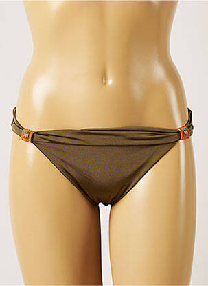 Bas de maillot de bain effet matière satinée bikini vert BANANA MOON femme