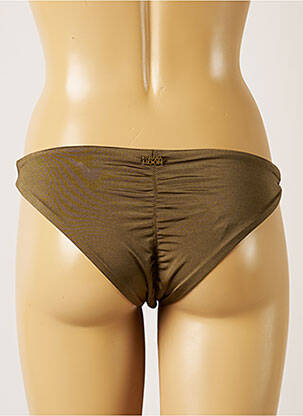 Bas de maillot de bain effet matière satinée bikini vert BANANA MOON femme