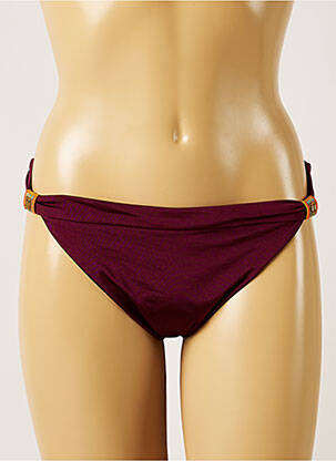 Bas de maillot de bain effet matière satinée bikini violet BANANA MOON femme