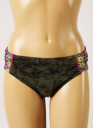 Bas de maillot de bain imprimé tie and dye culotte vert BANANA MOON femme