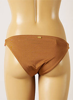 Bas de maillot de bain effet matière satinée bikini marron BANANA MOON femme