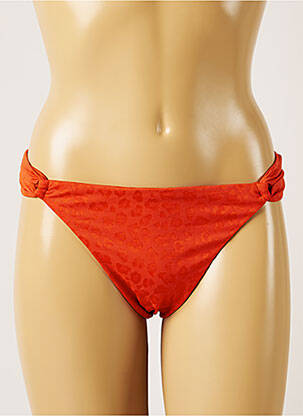 Bas de maillot de bain effet matière satinée culotte orange BANANA MOON femme