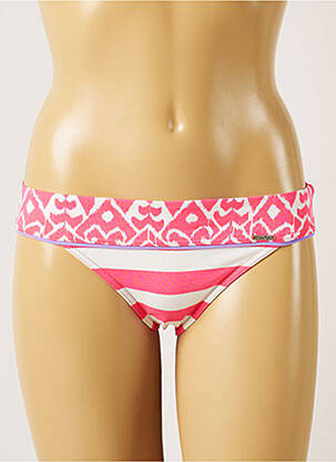 Bas de maillot de bain imprimé rayures culotte rose BANANA MOON femme
