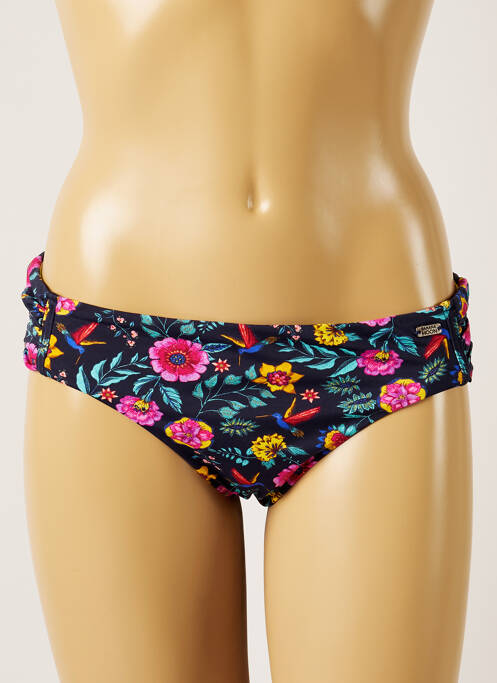 Bas de maillot de bain imprimé fleurs culotte bleu BANANA MOON femme