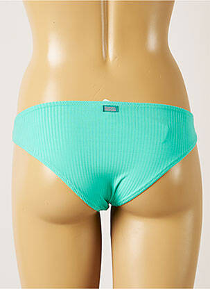 Bas de maillot de bain effet matière satinée culotte vert BANANA MOON femme