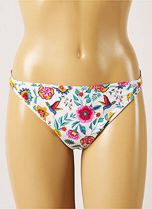 Bas de maillot de bain imprimé fleurs culotte blanc BANANA MOON femme