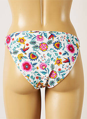 Bas de maillot de bain imprimé fleurs culotte blanc BANANA MOON femme