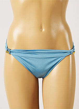 Bas de maillot de bain tissage satiné bikini bleu BANANA MOON femme