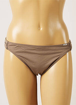 Bas de maillot de bain tissage satiné bikini marron BANANA MOON femme