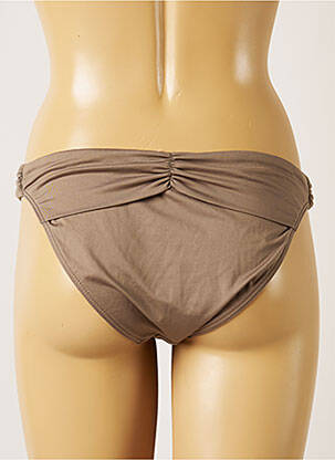 Bas de maillot de bain tissage satiné bikini marron BANANA MOON femme